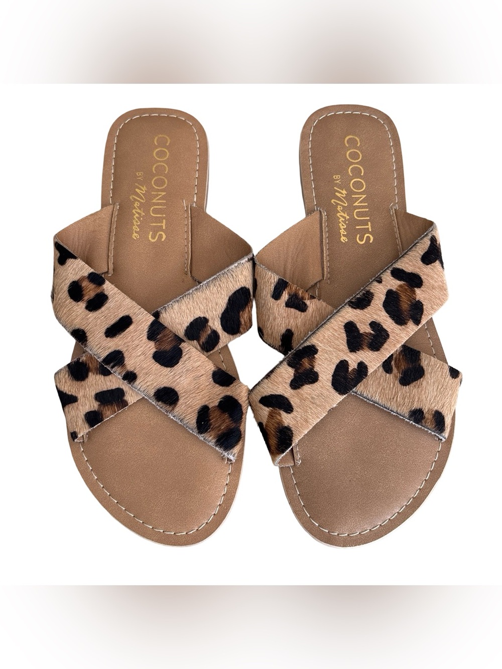 Coconuts by Matisse Animal Print Slide Sandals 8 Leopard
